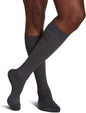 SIGVARIS Men's Microfiber Patterns 183 Calf High Compression Socks 15-20mmHg, Size C, Graphite Heather