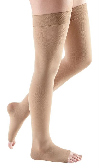 mediven comfort 30-40 mmHg thigh beaded silicone topband standard open toe natural size V